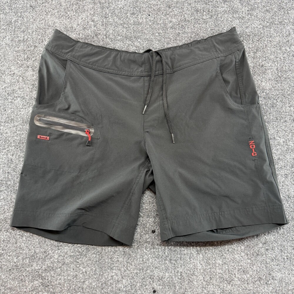 Zoic Shorts Mens Large Gray Biker Cycling Elastic Waist Zip Pockets Stretch